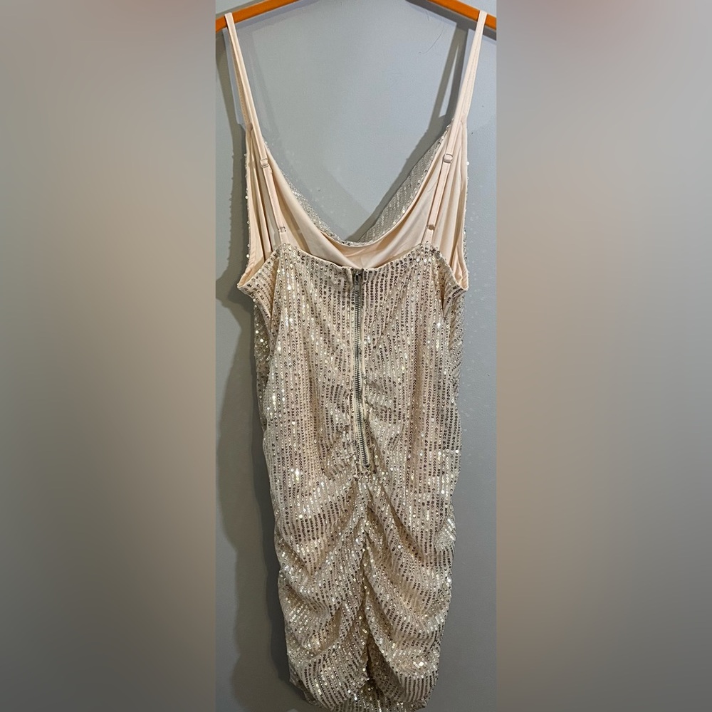 NEW Cowl Neck Sequin Mini Dress - Picture 5 of 11
